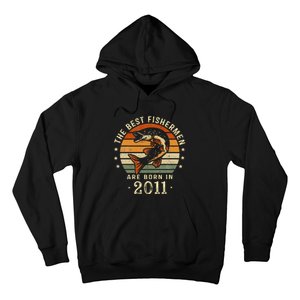 Best Fishermen Are Born In 2011 12th Birthday Fishing Gifts Hoodie