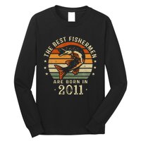 Best Fishermen Are Born In 2011 12th Birthday Fishing Gifts Long Sleeve Shirt