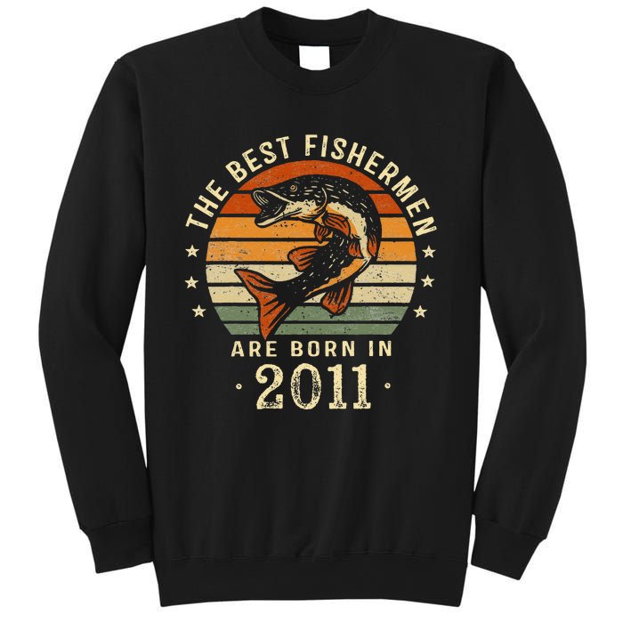 Best Fishermen Are Born In 2011 12th Birthday Fishing Gifts Sweatshirt