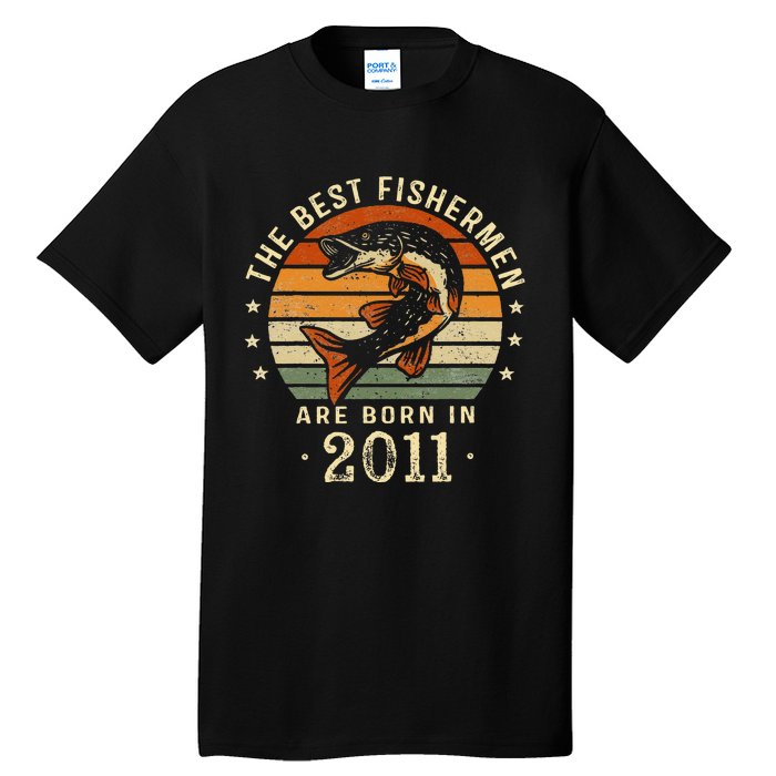 Best Fishermen Are Born In 2011 12th Birthday Fishing Gifts Tall T-Shirt