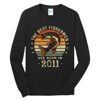 Best Fishermen Are Born In 2011 12th Birthday Fishing Gifts Tall Long Sleeve T-Shirt