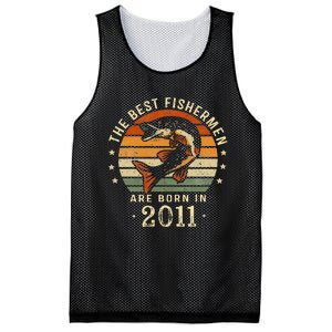 Best Fishermen Are Born In 2011 12th Birthday Fishing Gifts Mesh Reversible Basketball Jersey Tank