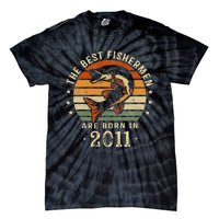 Best Fishermen Are Born In 2011 12th Birthday Fishing Gifts Tie-Dye T-Shirt