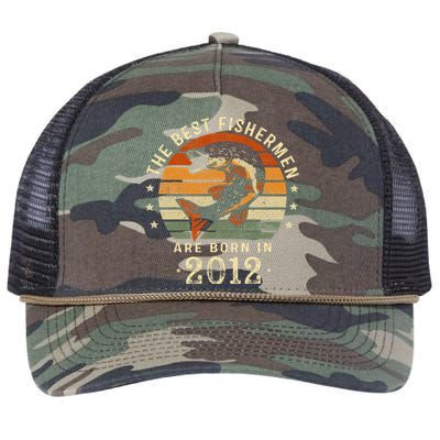 Best Fishermen Are Born In 2012 11th Birthday Fishing Gifts Retro Rope Trucker Hat Cap