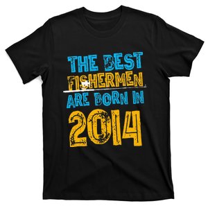 Best Fishermen Are Born In 2014 7th Birthday Fishing Retro T-Shirt