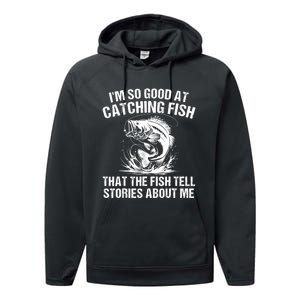 Bass Fishing Angler Funny Fisherman Catching Fish Performance Fleece Hoodie