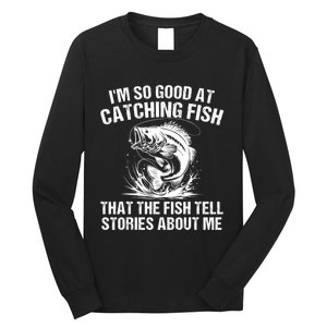 Bass Fishing Angler Funny Fisherman Catching Fish Long Sleeve Shirt