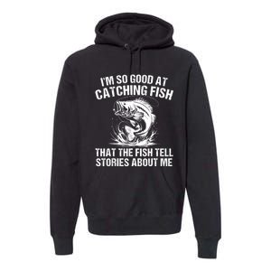 Bass Fishing Angler Funny Fisherman Catching Fish Premium Hoodie