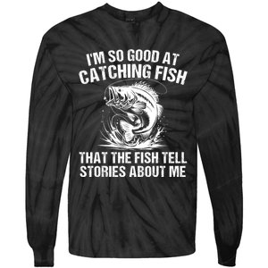 Bass Fishing Angler Funny Fisherman Catching Fish Tie-Dye Long Sleeve Shirt