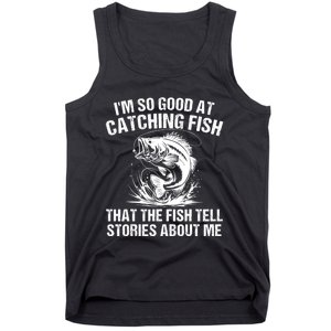 Bass Fishing Angler Funny Fisherman Catching Fish Tank Top