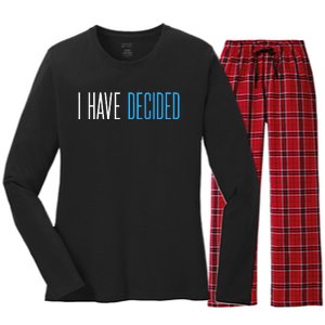 Baptism For Adults Women Men I Have Decided Women's Long Sleeve Flannel Pajama Set 