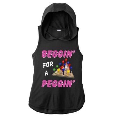 Beggin For A Peggin Ladies PosiCharge Tri-Blend Wicking Draft Hoodie Tank