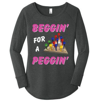 Beggin For A Peggin Women's Perfect Tri Tunic Long Sleeve Shirt