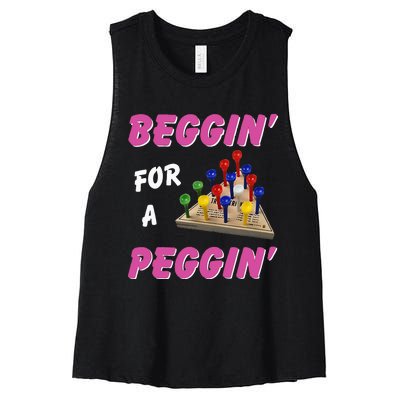 Beggin For A Peggin Women's Racerback Cropped Tank