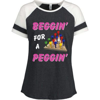 Beggin For A Peggin Enza Ladies Jersey Colorblock Tee