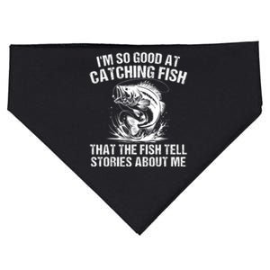 Bass Fishing Angler Funny Fisherman Catching Fish USA-Made Doggie Bandana