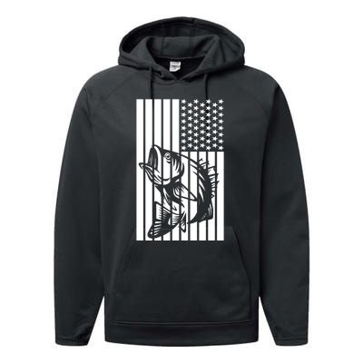 Bass Fishing American Performance Fleece Hoodie