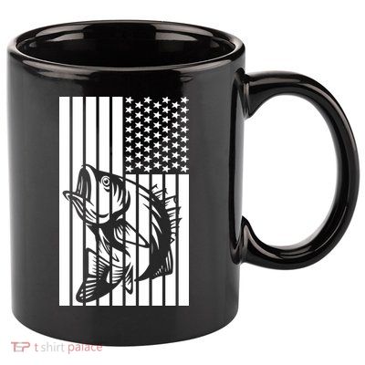 Bass Fishing American 11oz C Handle Ceramic Mug