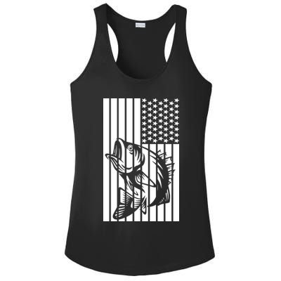 Bass Fishing American Ladies PosiCharge Competitor Racerback Tank