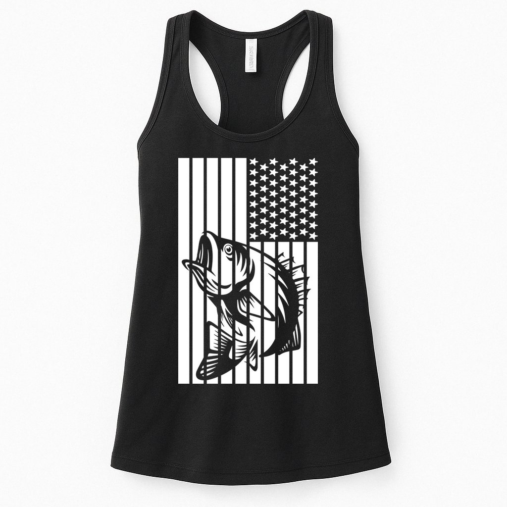 Bass Fishing American Womens Tank Top
