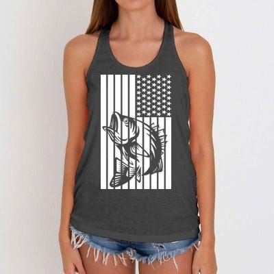 Bass Fishing American Women's Knotted Racerback Tank