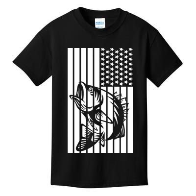 Bass Fishing American Kids T-Shirt