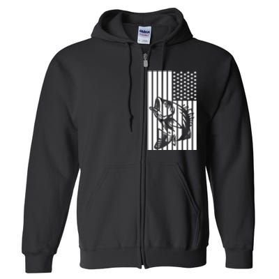 Bass Fishing American Full Zip Hoodie