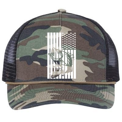 Bass Fishing American Retro Rope Trucker Hat Cap