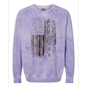 Bergara Family American Flag Colorblast Crewneck Sweatshirt