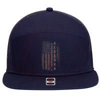 Bergara Family American Flag 7 Panel Mesh Trucker Snapback Hat