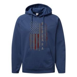 Bergara Family American Flag Performance Fleece Hoodie