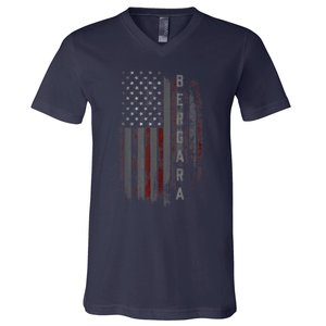 Bergara Family American Flag V-Neck T-Shirt