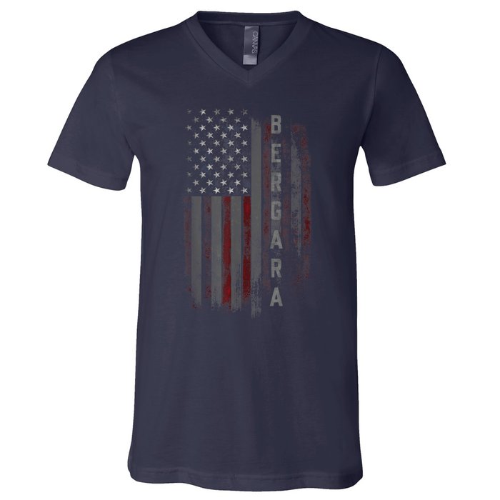 Bergara Family American Flag V-Neck T-Shirt