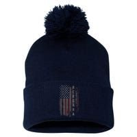 Bergara Family American Flag Pom Pom 12in Knit Beanie