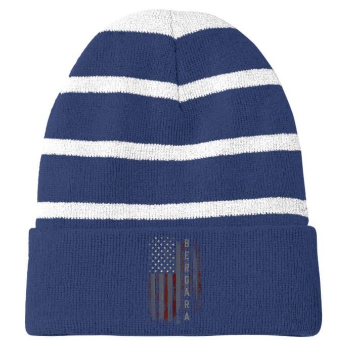 Bergara Family American Flag Striped Beanie with Solid Band