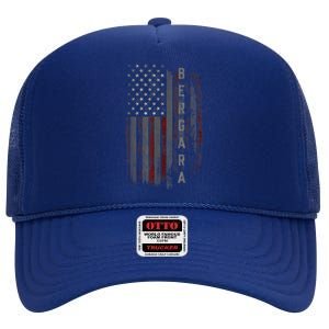 Bergara Family American Flag High Crown Mesh Back Trucker Hat