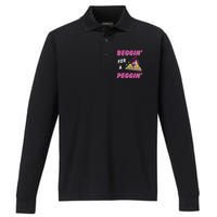 Beggin For A Peggin Performance Long Sleeve Polo