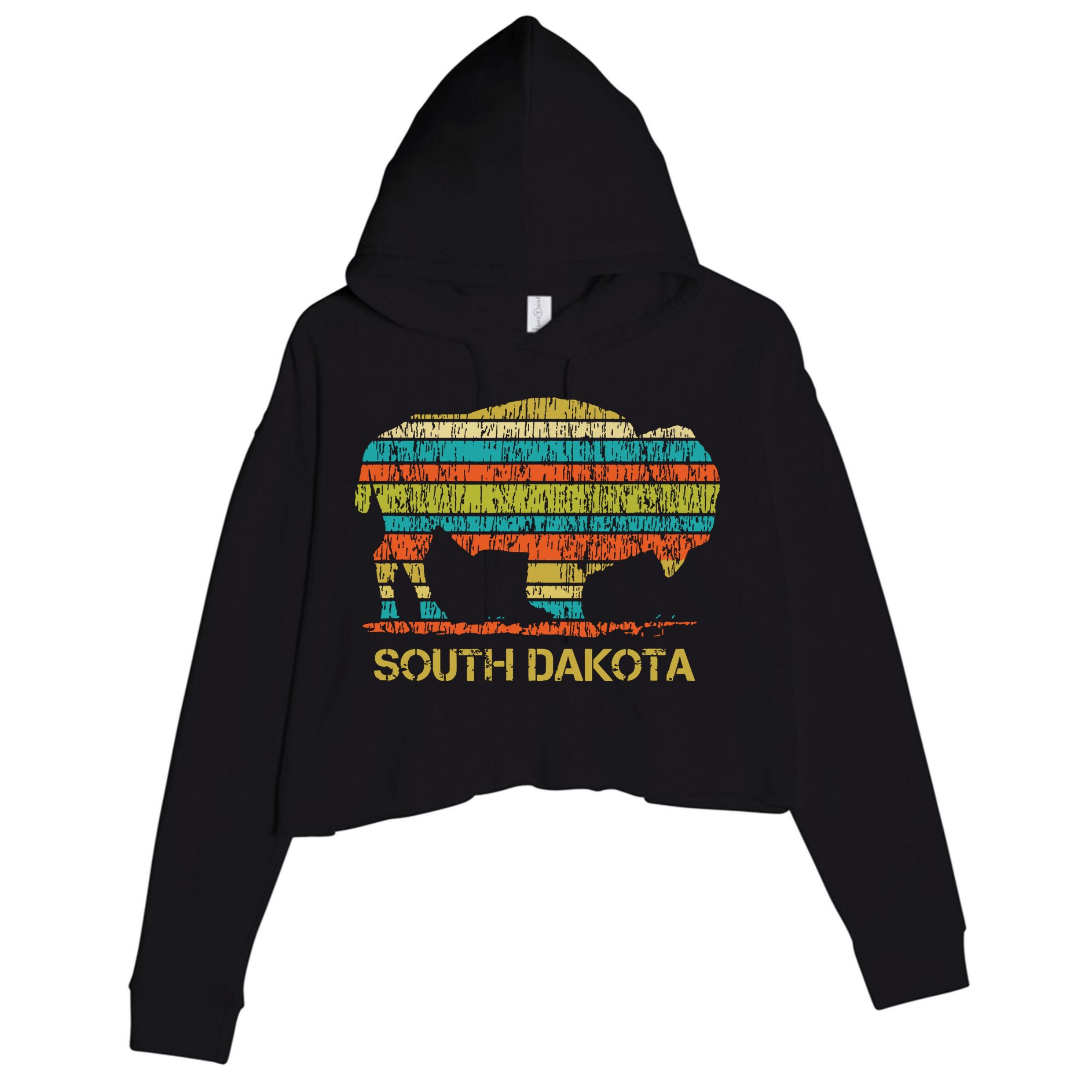 Buffalo For A South Dakota Vacation Crop Fleece Hoodie