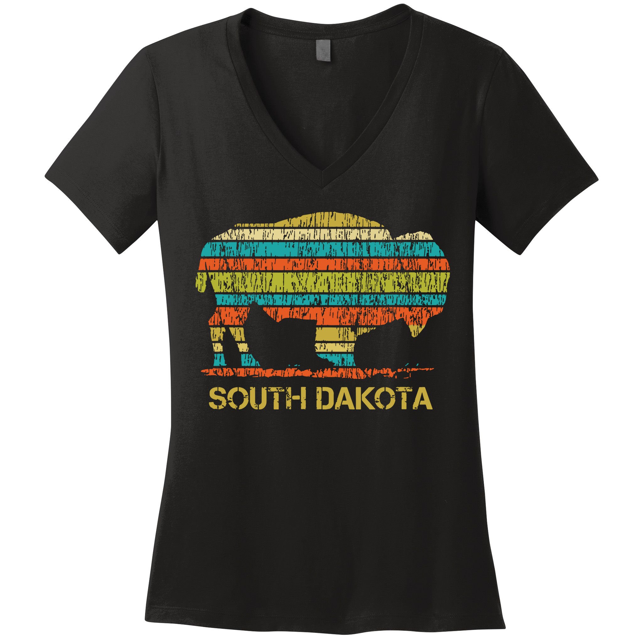 Buffalo For A South Dakota Vacation Women's V-Neck T-Shirt