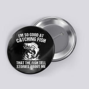 Bass Fishing Angler Funny Fisherman Catching Fish Button