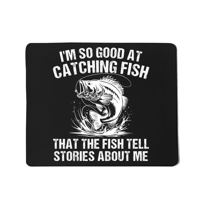 Bass Fishing Angler Funny Fisherman Catching Fish Mousepad