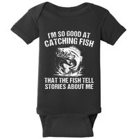 Bass Fishing Angler Funny Fisherman Catching Fish Baby Bodysuit