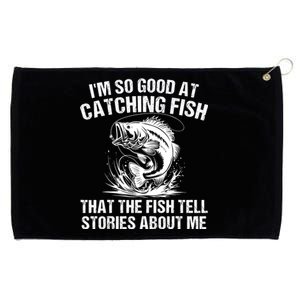 Bass Fishing Angler Funny Fisherman Catching Fish Grommeted Golf Towel