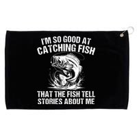 Bass Fishing Angler Funny Fisherman Catching Fish Grommeted Golf Towel