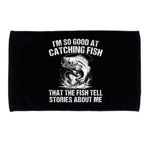 Bass Fishing Angler Funny Fisherman Catching Fish Microfiber Hand Towel