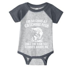 Bass Fishing Angler Funny Fisherman Catching Fish Infant Baby Jersey Bodysuit