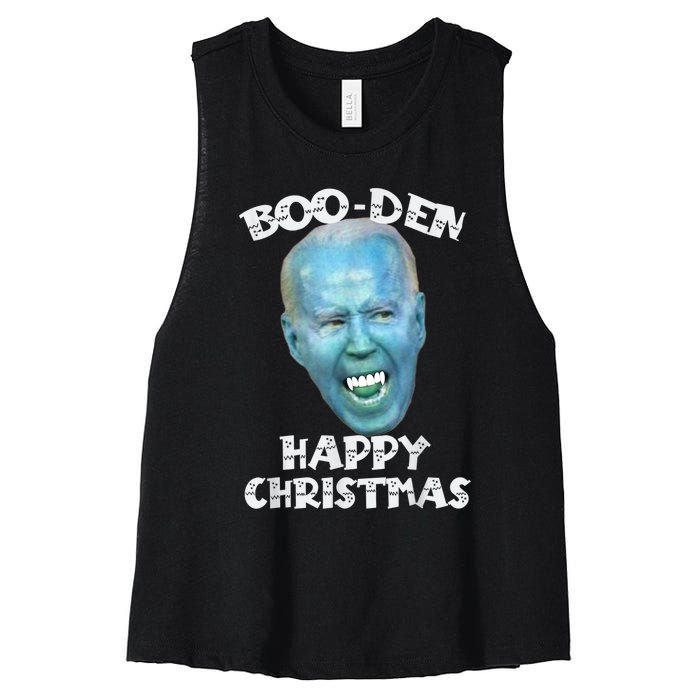 BooDen Funny Anti Biden Halloween Costume Women's Racerback Cropped Tank