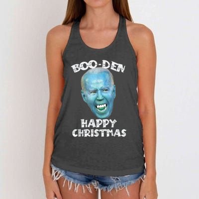 BooDen Funny Anti Biden Halloween Costume Women's Knotted Racerback Tank