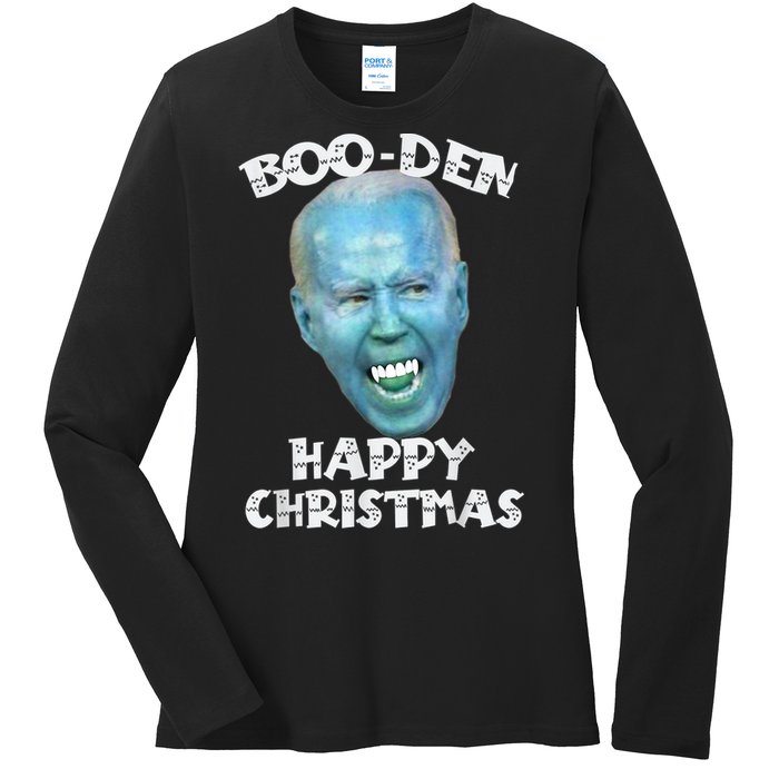 BooDen Funny Anti Biden Halloween Costume Ladies Long Sleeve Shirt