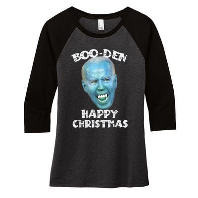 BooDen Funny Anti Biden Halloween Costume Women's Tri-Blend 3/4-Sleeve Raglan Shirt